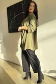 Suki Drape Cowl Blouse Khaki /9=